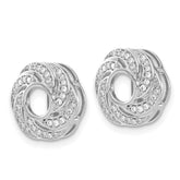 14k White Gold 1/4 carat Lab Grown Diamond VS/SI+ G+ with 4.5 mm Swirl Earring Jacket